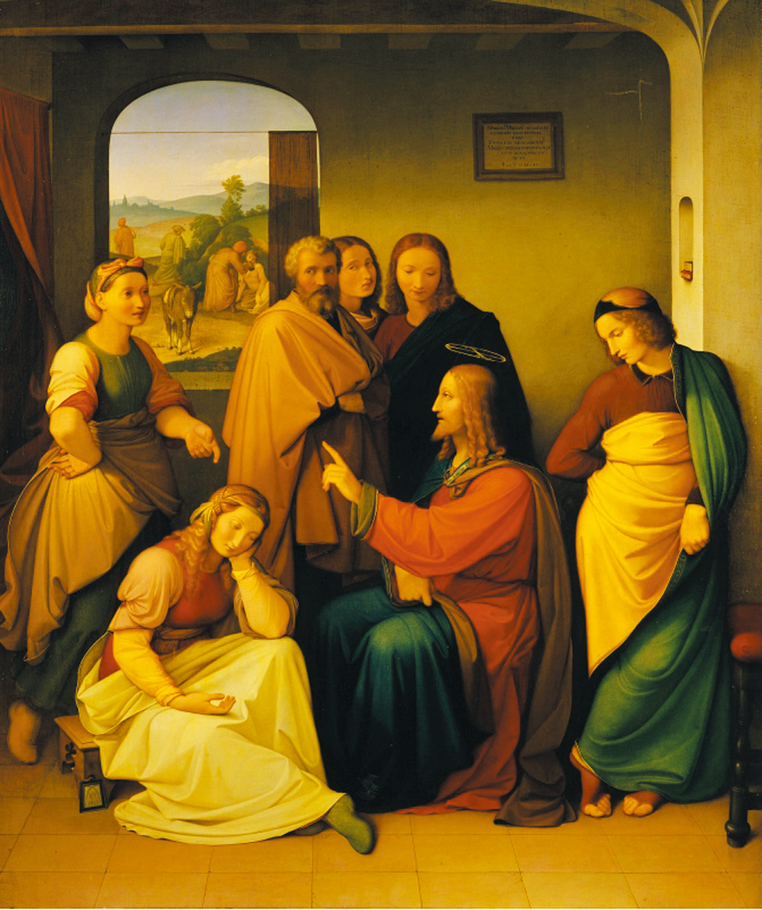 圖3. Johann Friedrich Overbeck (1789-1869), Christ with Mary  and Martha, 1815; National Galerie, Staatliche Museen zu Berlin