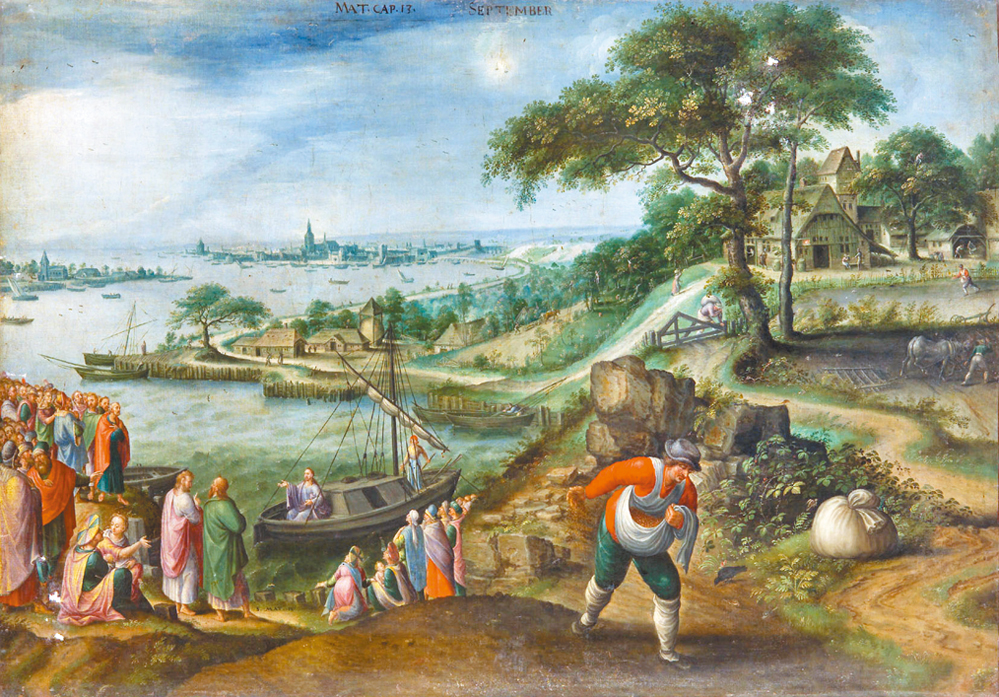 圖2. Marten van Valckenborch, Parable of the sower (September), 1580-90; oil on canvas, 86 x 123 cm; Kunsthistorisches Museum, Vienna.