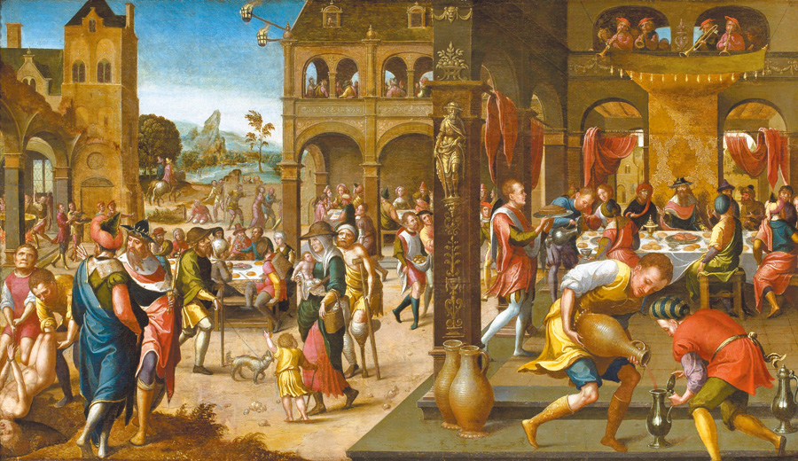 圖2. Brunswick Monogrammist, Great Banquet, 1525; oil on panel, 76 x 132.5 cm; National Museum in Warsaw