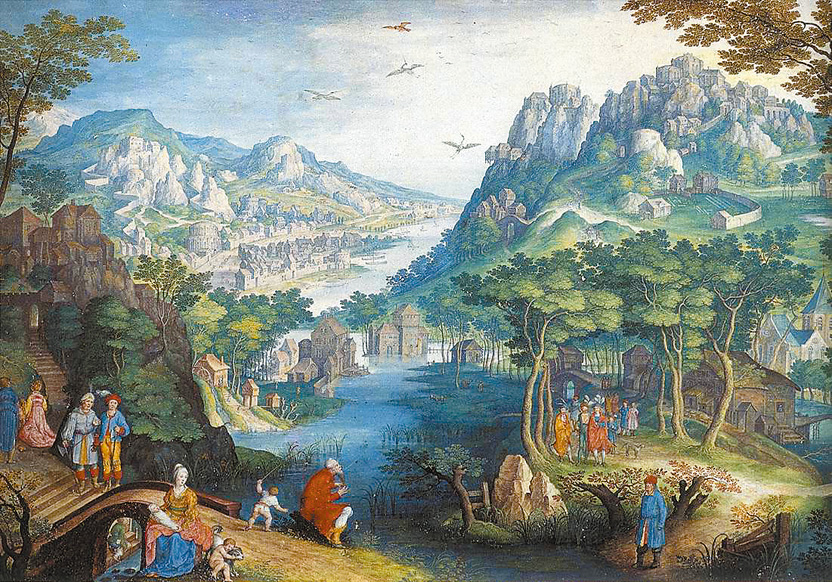 Mountain Landscape with River Valley and the Prophet Hosea, by  Gillis van Coninxloo