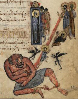 圖3. The Raising of Lazarus, manuscript Barb. Gr. 372, fol. 48r, 11th century; Biblioteca Apostolica Vaticana
