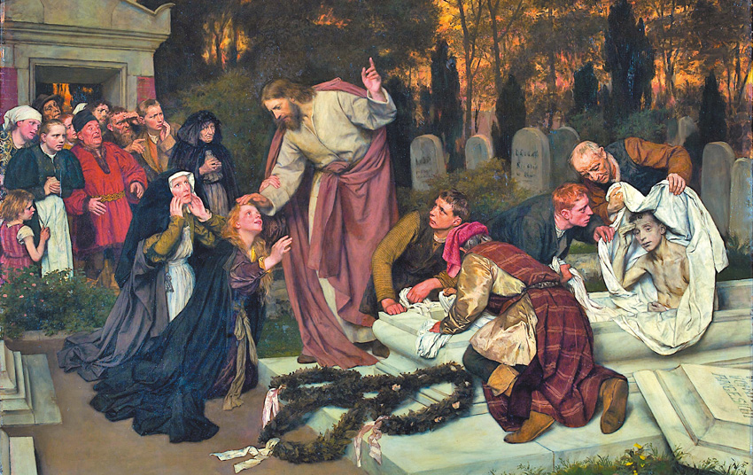 圖8. Eduard von Gebhardt, The Raising of Lazarus, 1896; oil on panel, 1,175 x 1,598 mm; Museum Kunstpalast, Düsseldorf