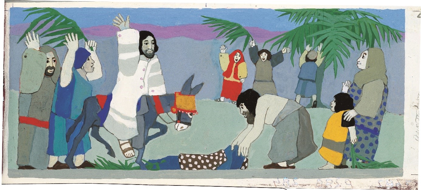 德．科特所畫的耶稣進城的插畫。（圖／keesdekort.com）