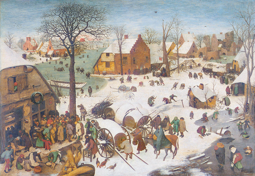 "The People's Census at Bethlehem", by Pieter Bruegel the Elder, 1566