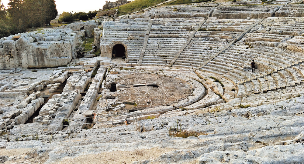 敍拉古希臘劇場。（王桂花攝影）