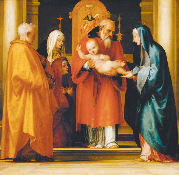 〈基督在聖殿中的場景〉，巴爾托洛梅奧修士繪製，1516年
