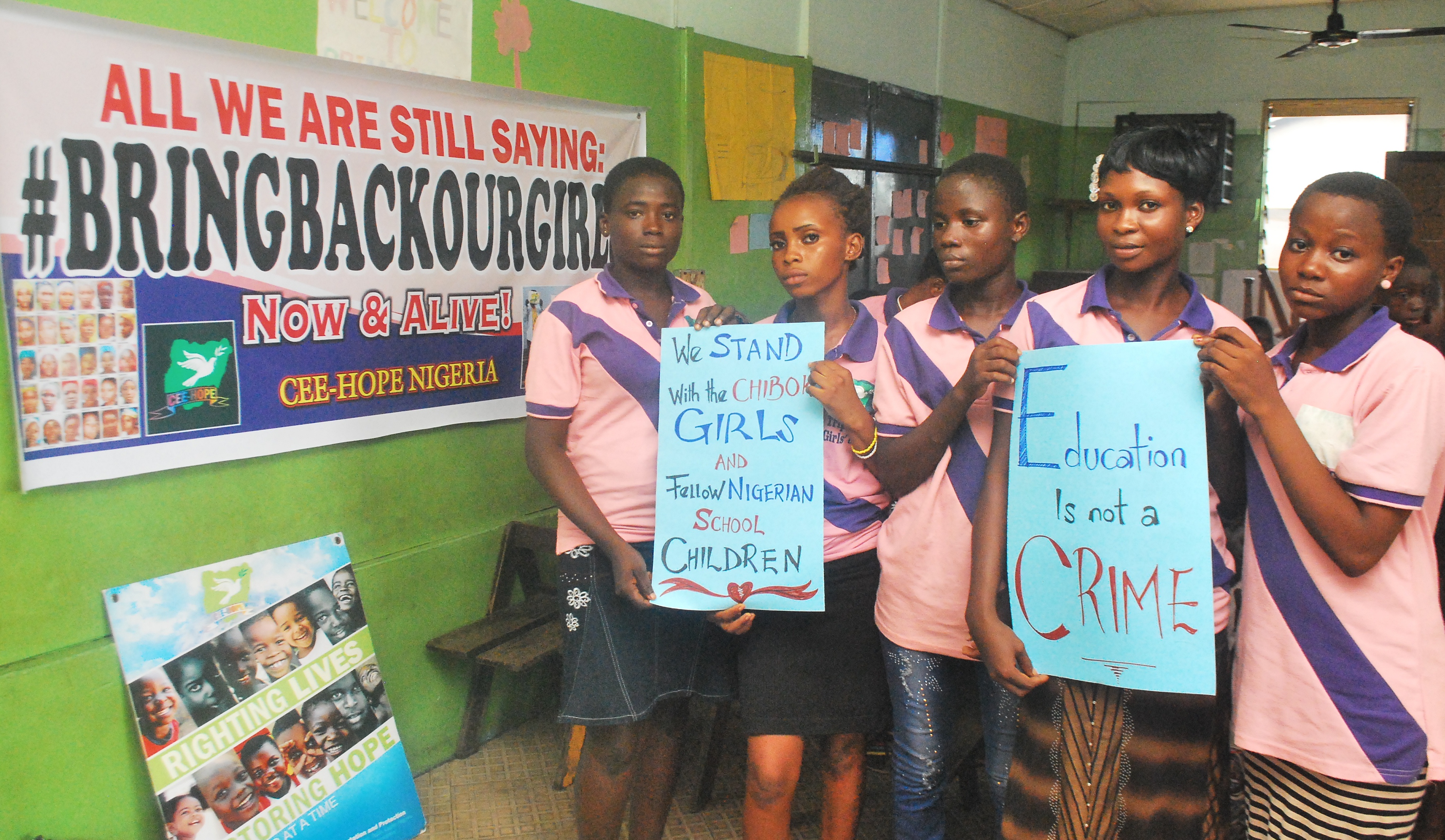 奈及利亞CEE-HOPE組織舉辦活動紀念「把我們的女孩帶回來」活動一週年。（圖／Wikimedia）