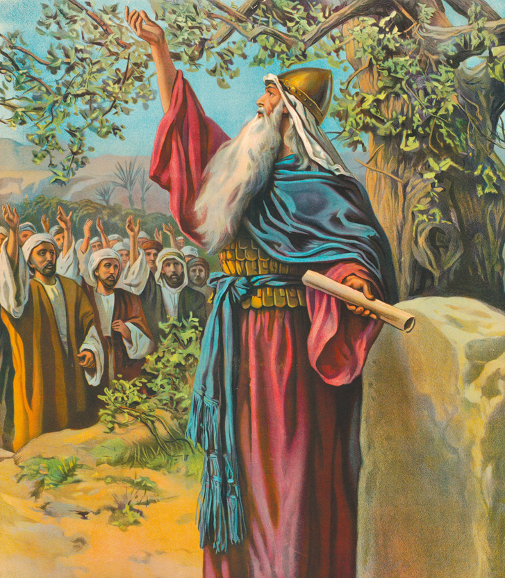 〈約書亞與以色列民重新立約〉，畫作來源Providence Lith. Co，1907年