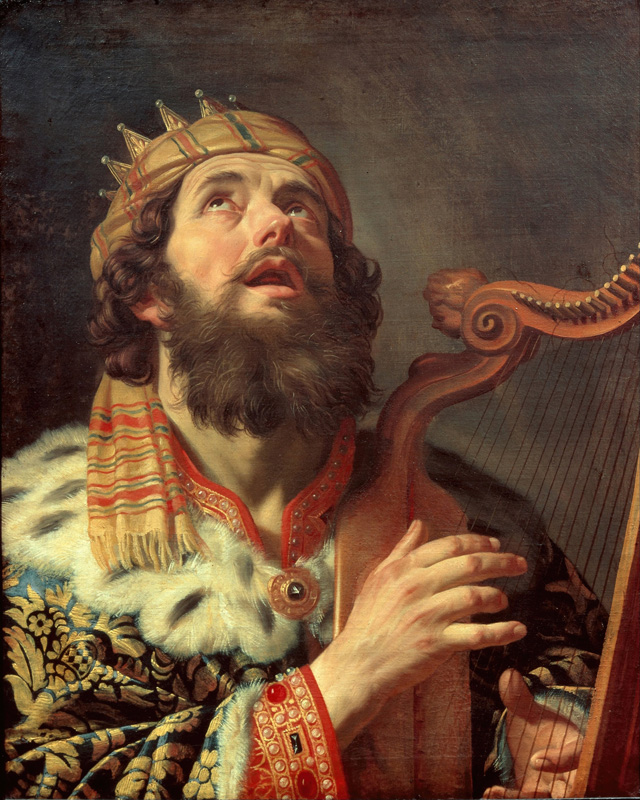 "King David playing the harp", by  Gerard van Honthorst, 1622