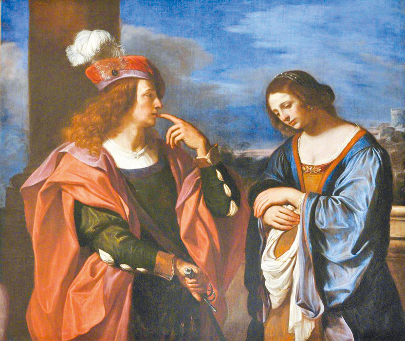 〈押沙龍和她瑪〉，桂爾契諾（Guercino）繪製。