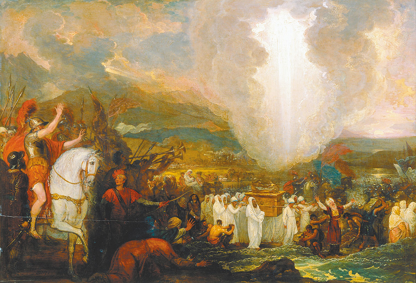 "Joshua passing the River Jordan with the Ark of the Covenant", by Benjamin West, 1800