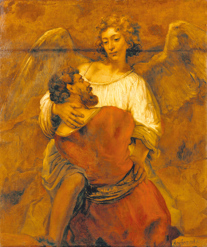 "Jacob Wrestling with the  Angel", by Rembrandt