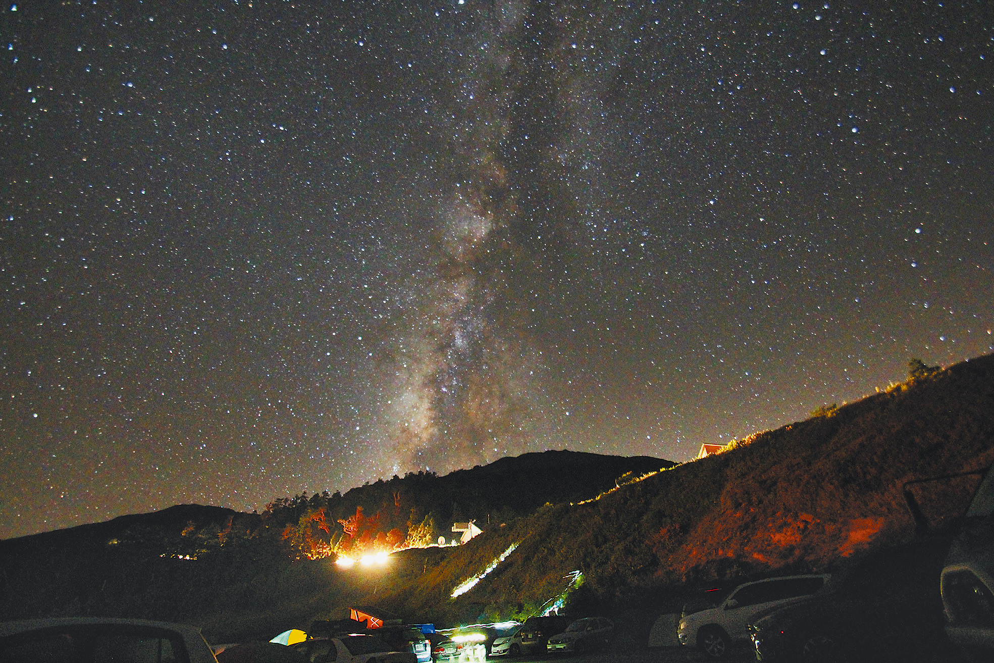 第一次露營便非常幸運地看見滿天星空與銀河。