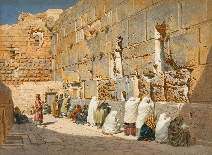 "The Wailing Wall, Jerusalem", by Carl Friedrich Heinrich Werner , 1879