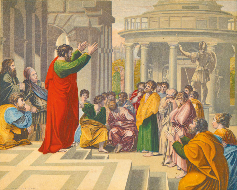 "St Paul Preaching in Athens",  by George Baxter