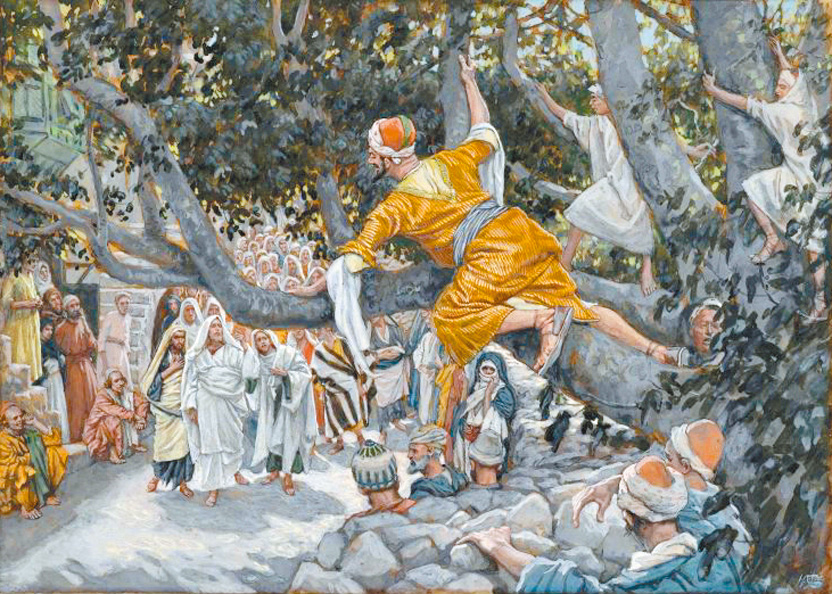 "Zacchaeus in the Sycamore Awaiting the Passage of Jesus", by James Tissot