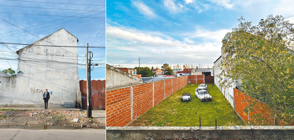 左圖：艾希曼故宅前。右圖：故宅拆後荒地。（攝影：王桂花）