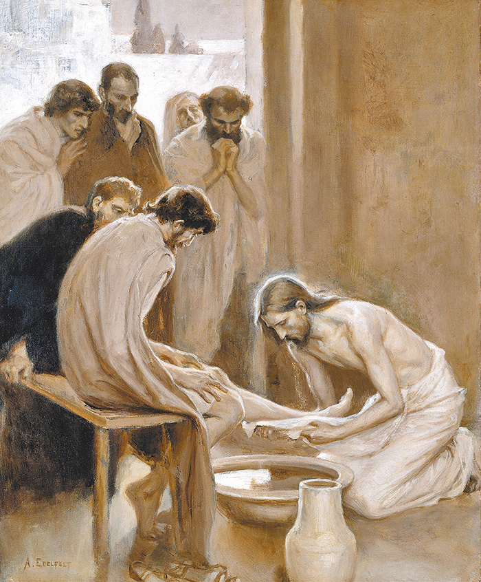 "Jesus Washing the Feet of his Disciples", by Albert Edelfelt 