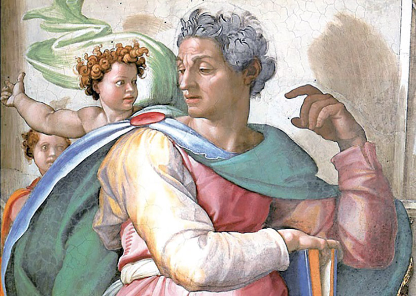 ▲ 何謂先知？「代表上帝對人說話」的人。圖為米開朗基羅所繪先知以賽亞。圖片來源：https://en.wikipedia.org/wiki/Prophet_Isaiah_(Michelangelo)#/media/File:Jesaja_(Michelangelo).jpg