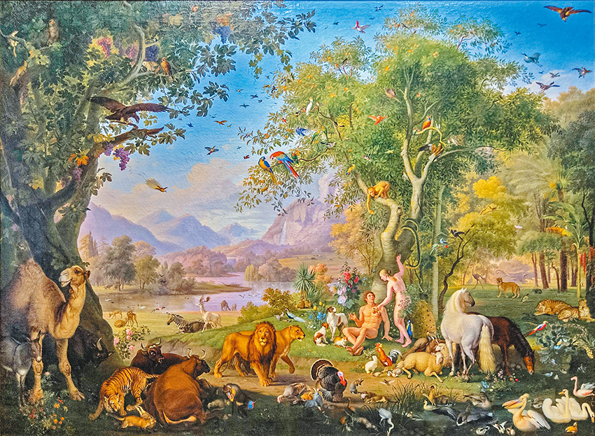 "Adam and Eve in the Garden of Eden",  by Johann Wenzel Peter