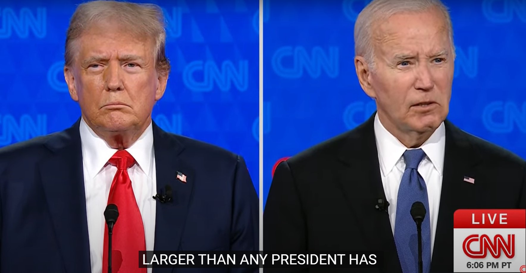 美總統候選人川普(左)和拜登。(圖/CNN直播截圖)