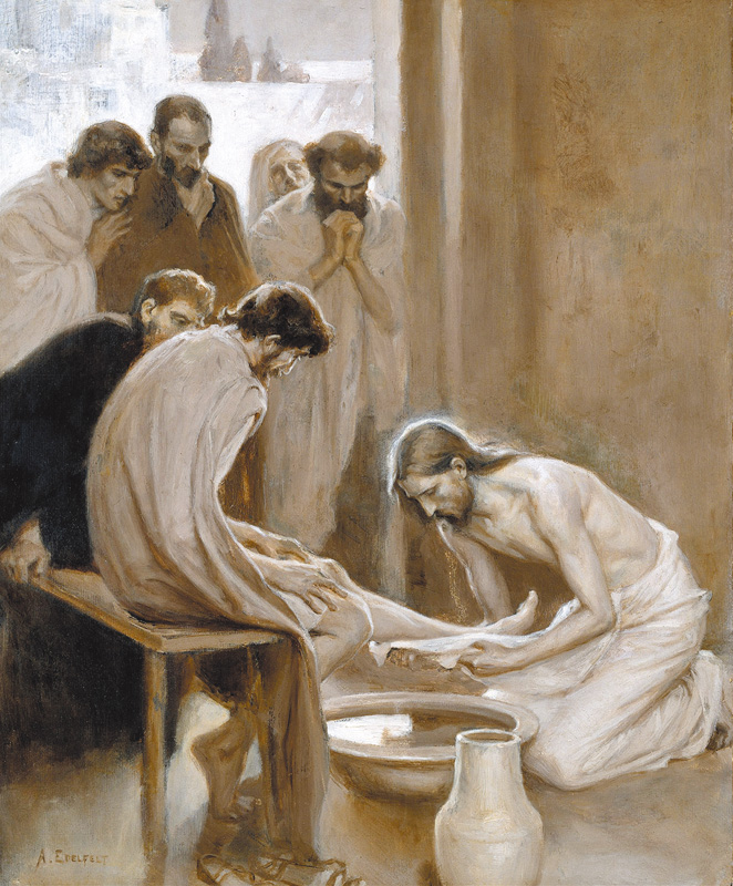 "Jesus Washing the  Feet of his Disciples", by Albert Edelfelt